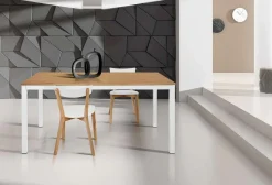 Garnero Arredamenti Tavolo 160/220cm da pranzo allungabile rovere naturale bianco Mark Rovere - Bianco Hot