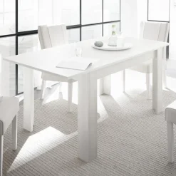Garnero Arredamenti Tavolo 137/185cm da pranzo allungabile moderno bianco opaco Deluxe Discount