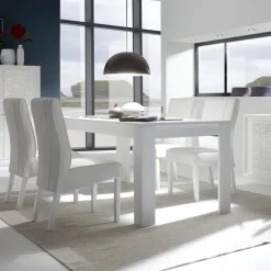 Garnero Arredamenti Tavolo 137/185cm da pranzo allungabile moderno bianco opaco Deluxe Discount