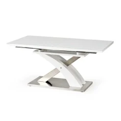 Garnero Arredamenti Tavolo 160/220cm in vetro allungabile bianco lucido Iride Gihome® Bianco Lucido - Grigio Online