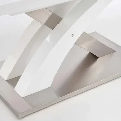 Garnero Arredamenti Tavolo 160/220cm in vetro allungabile bianco lucido Iride Gihome® Bianco Lucido - Grigio Online