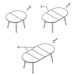 Garnero Arredamenti Tavolo 120/200cm rotondo ovale bianco rovere sanremo Papiro Gihome® Bianco - Rovere Discount