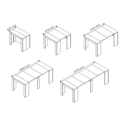 Garnero Arredamenti Tavolo consolle allungabile 51/237cm Asia Gihome® Bianco Lucido