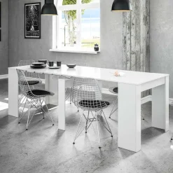 Garnero Arredamenti Tavolo consolle allungabile 51/237cm Asia Gihome® Bianco Lucido