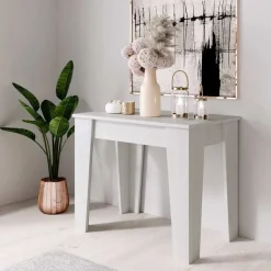 Garnero Arredamenti Tavolo consolle allungabile 54-306x90 cm bianco frassino Grace Gihome® Bianco Frassinato New