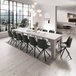 Garnero Arredamenti Tavolo consolle allungabile 54-306x90 cm bianco frassino Grace Gihome® Bianco Frassinato New