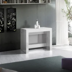Garnero Arredamenti Tavolo consolle allungabile 50-300cm Zenzero Bianco Lucido Clearance