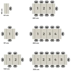 Garnero Arredamenti Tavolo consolle allungabile 50-300cm Zenzero Bianco Lucido Clearance