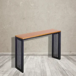 Garnero Arredamenti Tavolo consolle da cucina 139x39cm moderno industrial rovere nero Mentana Hot