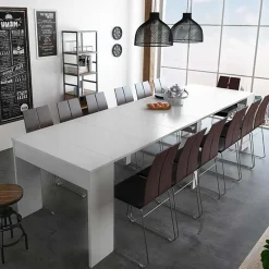Garnero Arredamenti Tavolo consolle moderno allungabile 50/302cm bianco opaco Mely New