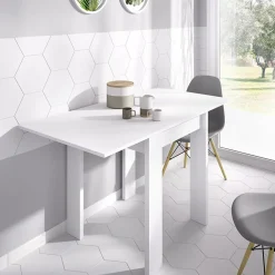 Garnero Arredamenti Tavolo da cucina allungabile 67-134x67cm in legno bianco Koke Online