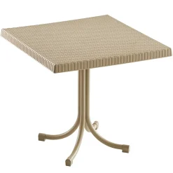 Garnero Arredamenti Tavolo da giardino esterno bar dehors quadrato 80x80cm polipropilene effetto rattan Ivo Tortora New