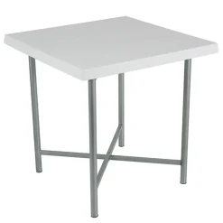 Garnero Arredamenti Tavolo da giardino esterno bar dehors quadrato 75x75cm polipropilene bianco Alvaro Online