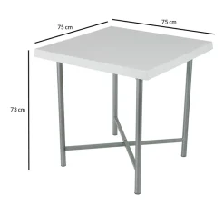 Garnero Arredamenti Tavolo da giardino esterno bar dehors quadrato 75x75cm polipropilene bianco Alvaro Online