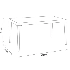 Garnero Arredamenti Tavolo da giardino esterno bar dehors 150x74 cm antracite Levanzo