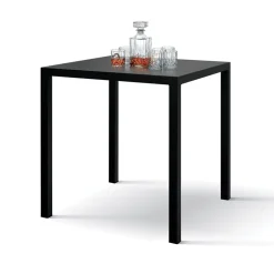 Garnero Arredamenti Tavolo da giardino 70x70 cm impilabile metallo grigio antracite Atlantis Best