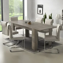 Garnero Arredamenti Tavolo da pranzo allungabile 160/220 cm moderno Basalt Rovere Grigio Clearance