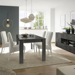 Garnero Arredamenti Tavolo da pranzo allungabile 137/185cm grigio laccato lucido Paradise Antracite Hot