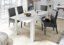 Garnero Arredamenti Tavolo da pranzo allungabile moderno 137/185cm pino bianco Florena Online