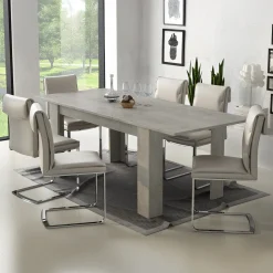 Garnero Arredamenti Tavolo da pranzo allungabile 160/220 cm moderno Basalt Cemento Online