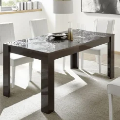 Garnero Arredamenti Tavolo da pranzo allungabile 180/228cm grigio laccato lucido Paradise Antracite