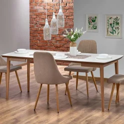 Garnero Arredamenti Tavolo da pranzo allungabile 90/190cm bianco opaco rovere Mostar