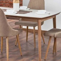 Garnero Arredamenti Tavolo da pranzo allungabile 90/190cm bianco opaco rovere Mostar