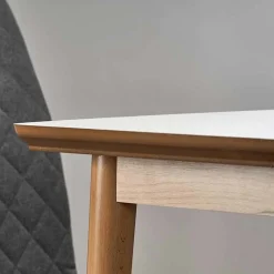 Garnero Arredamenti Tavolo da pranzo allungabile 90/190cm bianco opaco rovere Mostar