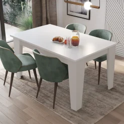 Garnero Arredamenti Tavolo da pranzo allungabile 140/200 cm moderno Orbis Bianco Opaco New