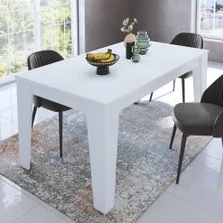 Garnero Arredamenti Tavolo da pranzo allungabile 140/200 cm moderno Orbis Bianco Opaco New