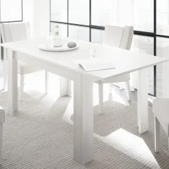 Garnero Arredamenti Tavolo da pranzo allungabile moderno 137/185cm bianco opaco Halston Discount