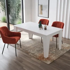 Garnero Arredamenti Tavolo da pranzo allungabile 160/220 cm moderno Orbis Bianco Opaco Best