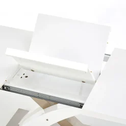 Garnero Arredamenti Tavolo da pranzo allungabile 160/220cm moderno bianco lucido Iride Gihome® Bianco Lucido - Argento Best