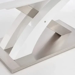 Garnero Arredamenti Tavolo da pranzo allungabile 160/220cm moderno bianco lucido Iride Gihome® Bianco Lucido - Argento Best