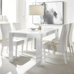 Garnero Arredamenti Tavolo da pranzo rettangolare 180x90cm serigrafato Paradise Bianco Lucido Online