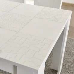Garnero Arredamenti Tavolo da pranzo rettangolare 180x90cm serigrafato Paradise Bianco Lucido Online