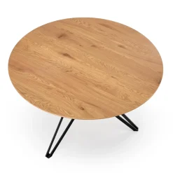 Garnero Arredamenti Tavolo da pranzo rotondo 120x120cm rovere dorato nero Margherita Gihome® Rovere - Nero New