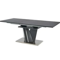 Garnero Arredamenti Tavolo in vetro allungabile moderno 160/200cm grigio scuro Curtis Sale