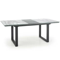 Garnero Arredamenti Tavolo in vetro 160/200cm allungabile marmo bianco grigio Jeff Clearance