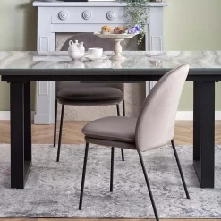 Garnero Arredamenti Tavolo in vetro 160/200cm allungabile marmo bianco grigio Jeff Clearance