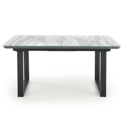 Garnero Arredamenti Tavolo in vetro 160/200cm allungabile marmo bianco grigio Jeff Clearance