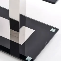 Garnero Arredamenti Tavolo in vetro nero moderno 130x80cm acciaio cromato Ceres Sale