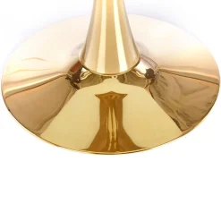 Garnero Arredamenti Tavolo rotondo da sala 90x75cm marmo bianco effetto oro Rosselli Discount