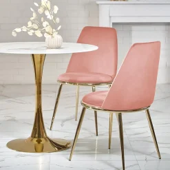 Garnero Arredamenti Tavolo rotondo da sala 90x75cm marmo bianco effetto oro Rosselli Discount