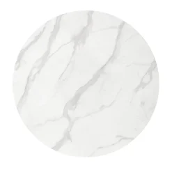 Garnero Arredamenti Tavolo rotondo da sala 90x75cm marmo bianco effetto oro Rosselli Discount