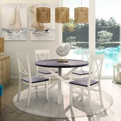 Garnero Arredamenti Tavolo rotondo moderno 120x76cm bianco noce Merlino Best