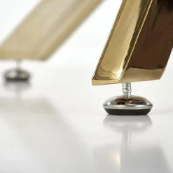 Garnero Arredamenti Tavolo rotondo moderno 100x73cm marmo bianco oro Onorato Marmo bianco - Oro