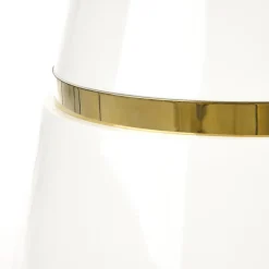 Garnero Arredamenti Tavolo rotondo 120x120cm da pranzo bianco laccato acciaio oro Ruby Best