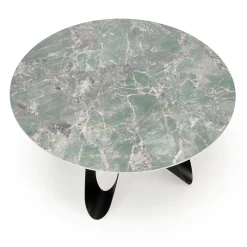 Garnero Arredamenti Tavolo rotondo 135x135cm moderno marmo verde nero Marmolada Hot