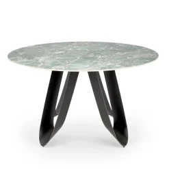 Garnero Arredamenti Tavolo rotondo 135x135cm moderno marmo verde nero Marmolada Hot